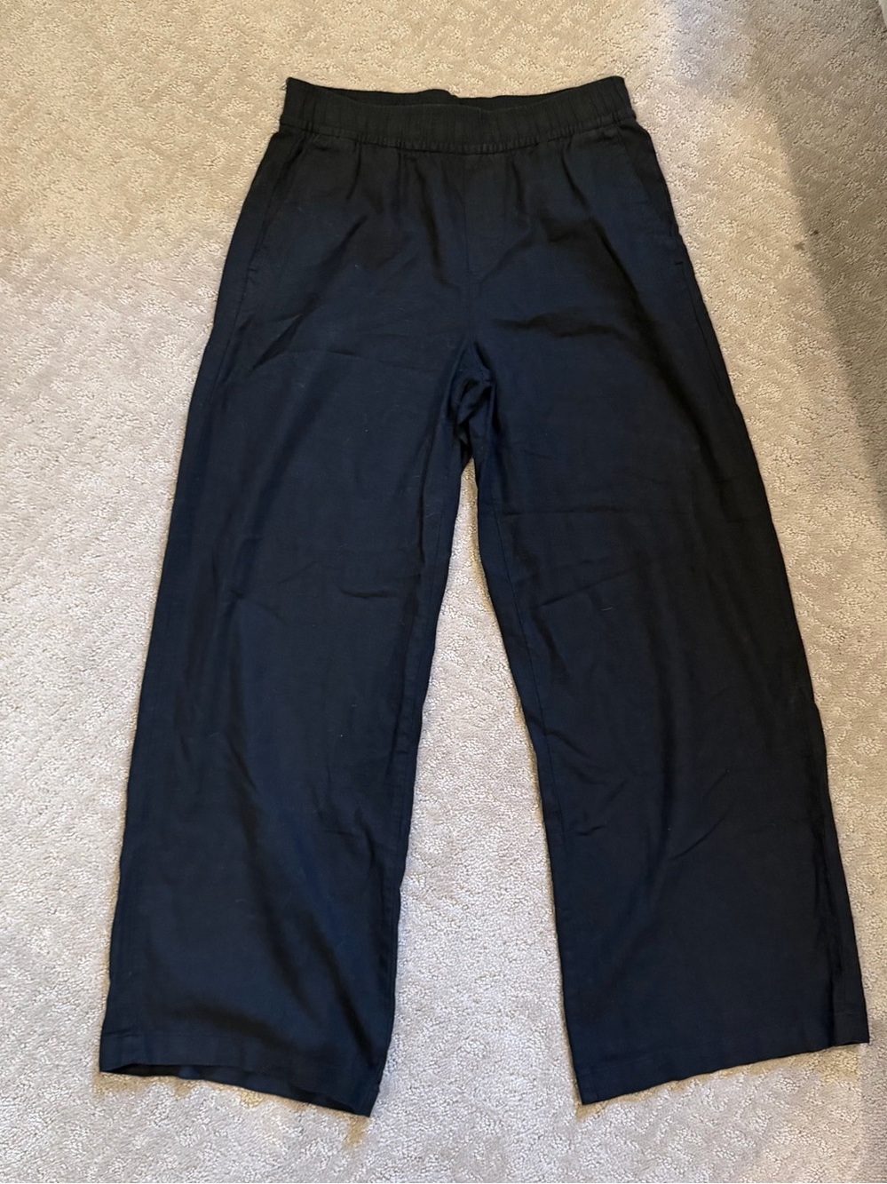 Old Navy High Rise Wide Leg Linen Pants Black XS